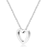 Oneress Classic Heart Shaped Gold Plated Pendant Necklaces Stainless Steel Adjustable Link Chain Dainty Jewelry Party Gifts for Women