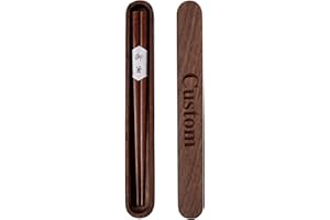Personalized Engraved Names Walnut Chopsticks Reusable,Chinese Style Wood Dinnerware Utensils Japanese Sushi Chopsticks (Waln
