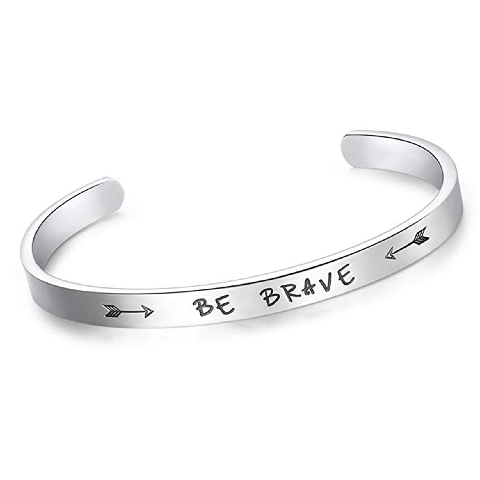 CERSLIMO Friendship Bracelet for Women - Inspirational & Motivational Cuff Bangle for Best Friend, Sister, Mother, Teacher Gifts, Birthday & Christmas, Be Brave