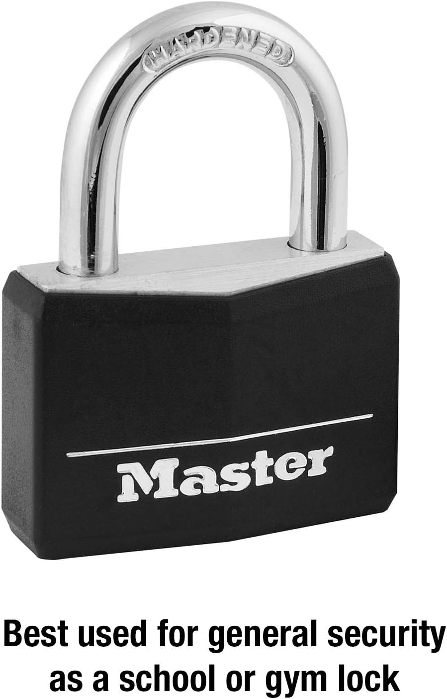 Master Lock 141D Covered Aluminum Keyed Padlock, 1 Pack, Black - Master Lock Solid Body Aluminum Padlock - 