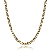 TRUFINE Men’s Stainless Steel Chain Necklace, 316L Steel, 18K Gold Plated or Matte Black, 22 & 24 Inch, Heavy Durable Link Jewelry