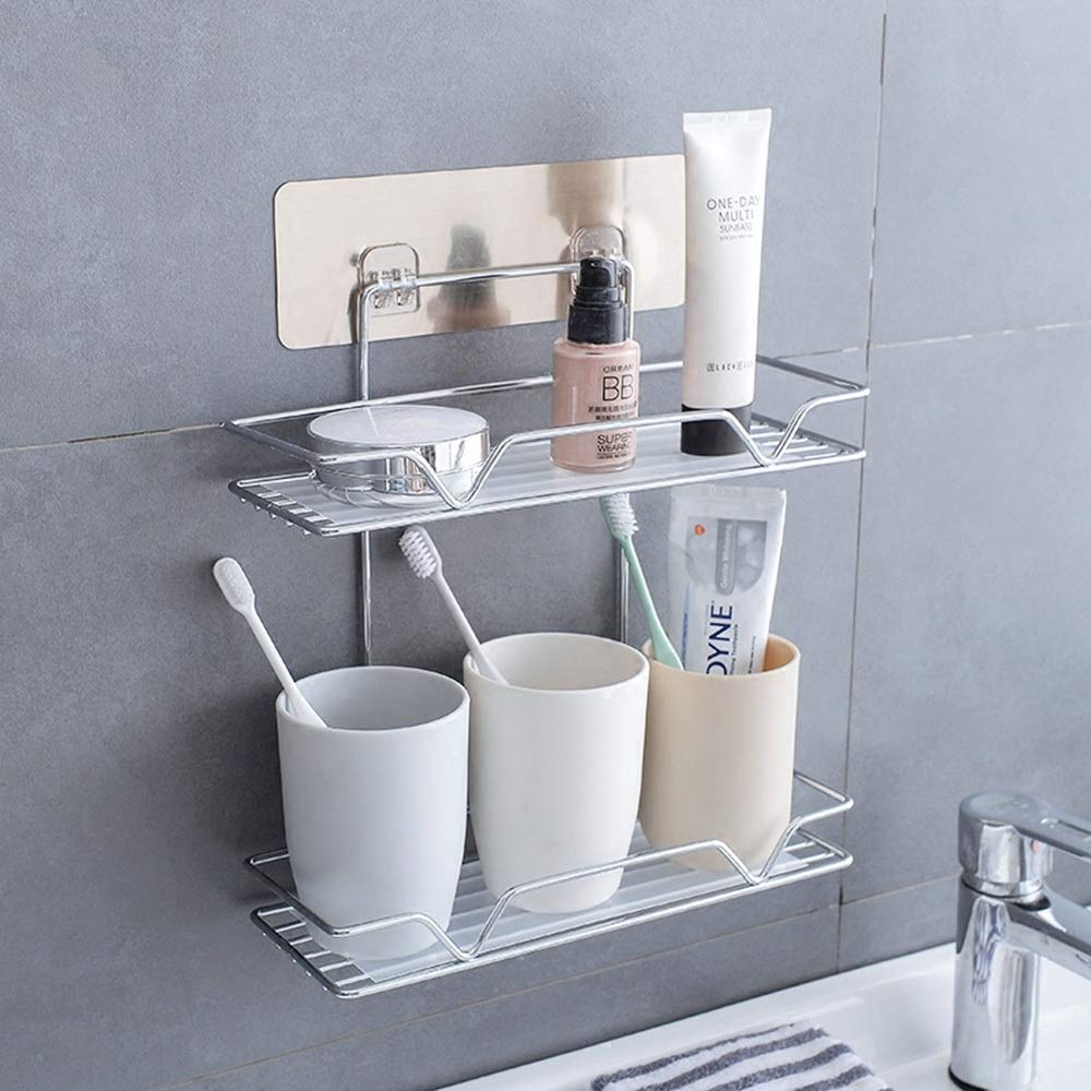 Divik 2 Layer Bathroom Shower Shelf Soap Shampoo Rack Bathroom Shelves