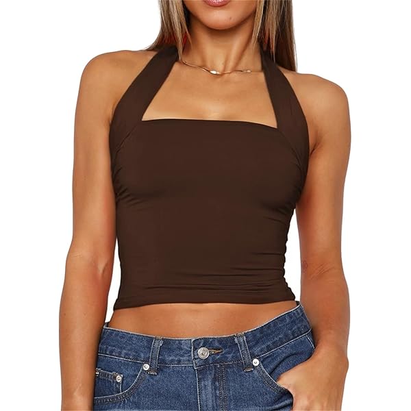 Angie Women's V-Neck Swing Tank with Button Center Front and