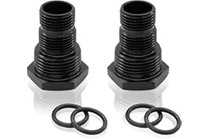 NIUOHOY 5/8-24 Female to 3/4-16 13/16-16 3/4 NPT Male Hose Adapter Reducer Fitting Connector, Aluminum Alloy Black Anodized Finish, Corrosion Resistance