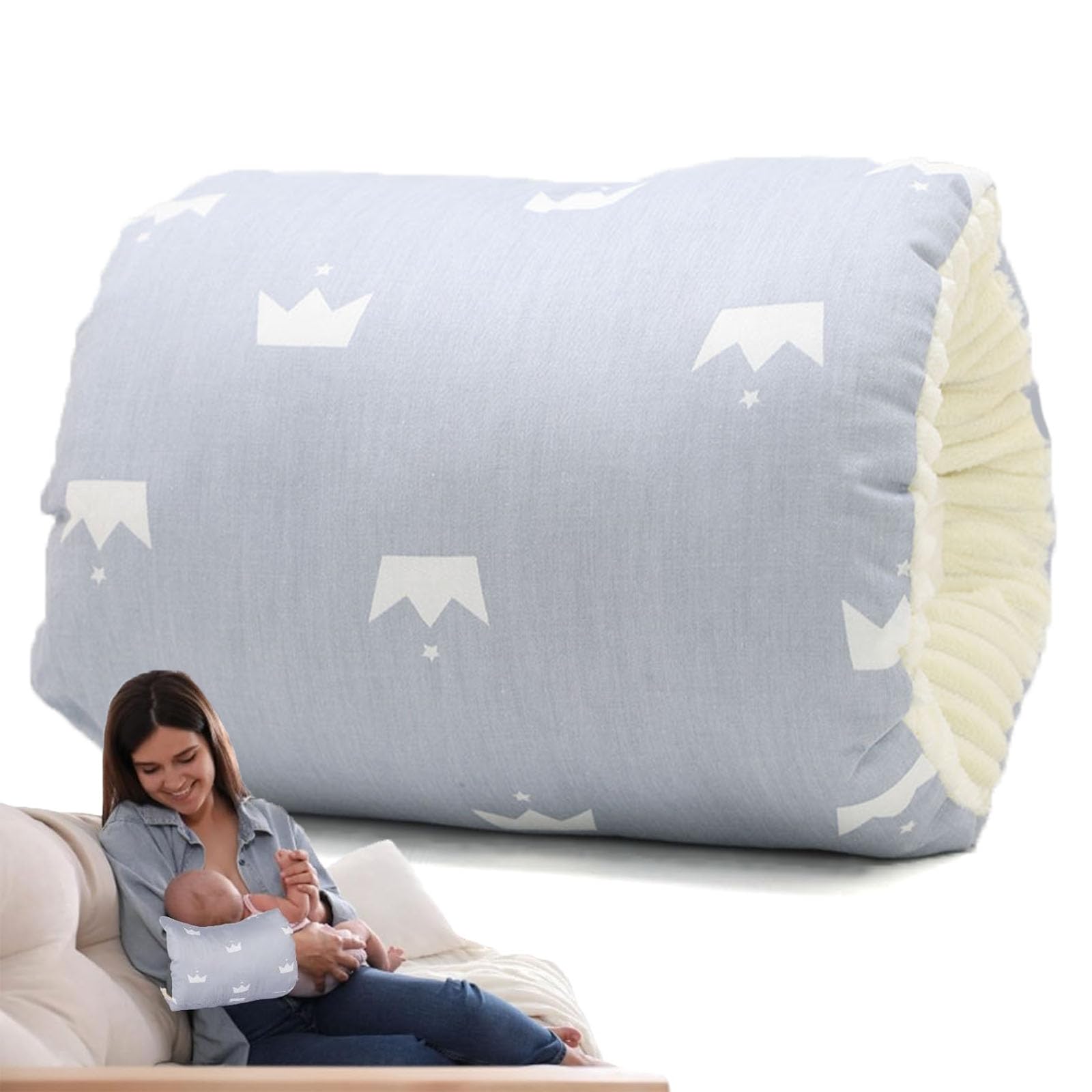 AWAVM Soft Cotton Cozy Cradle Pillow, Cozy Cradle Arm Pillow for Baby Nursing Head Support Pillow Anti-Spitting Breastfeeding and Bottle Feeding Nursing Arm Pillow Gift for Mothers