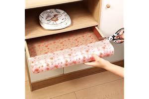 Shelf Liner for Drawers and Cabinets - Non Adhesive Waterproof Washable Cabinet Liner, for Kitchen Shelves, Pantry, Closet, F
