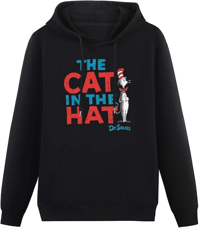 Men Graphic Hoodie Dr. Seuss The Cat in The Hat Long Sleeve Sweatshirts