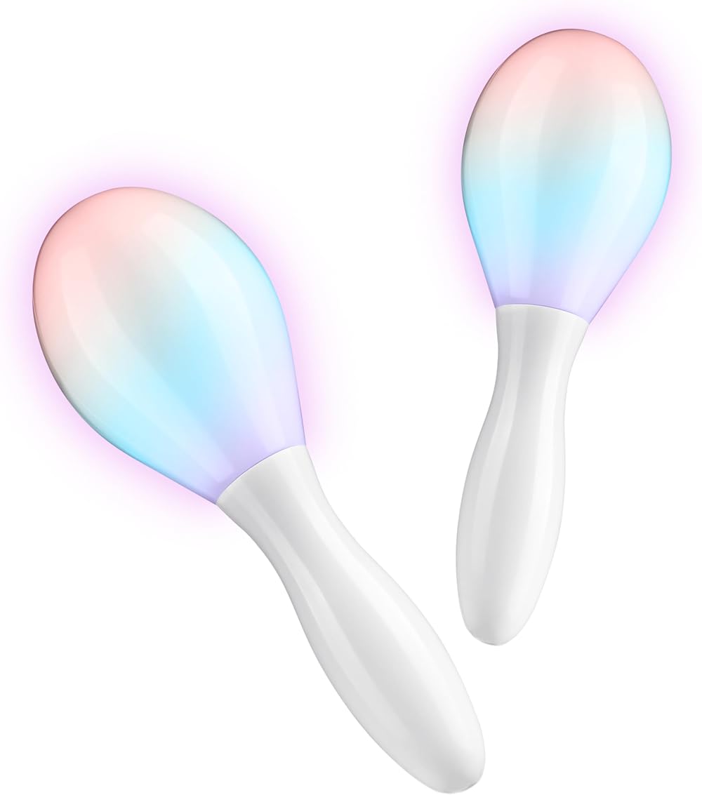 KreativeKraft Light Up Maracas Sensory Toy 2 Pack LED Colourful Flashing