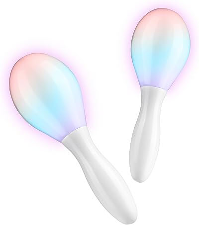 KreativeKraft Light Up Maracas Sensory Toy 2 Pack LED Colourful Flashing