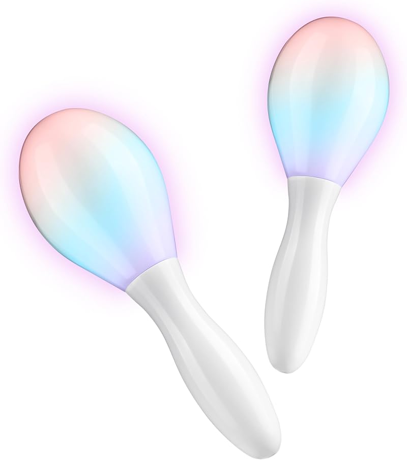 KreativeKraft Light Up Maracas Sensory Toy 2 Pack LED Colourful Flashing