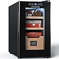NEEDONE Cigar Humidor 26L with Heating & Cooling Control, Quiet Thermostatic Electric Cooler Cabinet for 200 Counts with Spanish Cedar Wood Shelves & Drawer with Hygrometer, Gift for Men