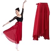 AWOCAN Women Ballet Wrap Skirt Ladies Long Skirts Chiffon Dance Sheer Skirt Summer Beach High Waisted Skirts