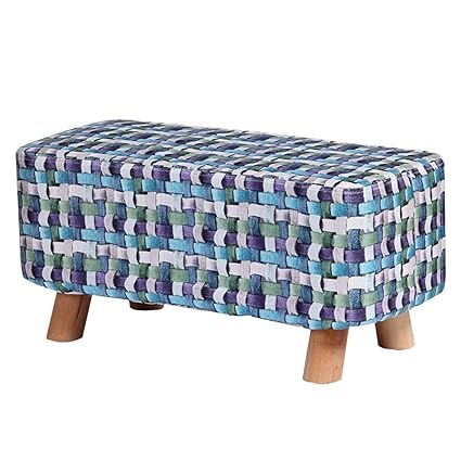 Amazon Com Yjlgryf Ottoman Footstool Linen Rectangle Pouffe