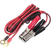 KUNCAN Battery Alligator Clips to O Ring Terminal Harness Wire 2 Pin Lug Cable (6ft)