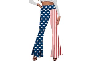 Deerose Women's High Waist Stretch Bell Bottom Slim-Fit Flare Leg Hippie Pants