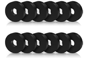 KEPYDRMTF 12PCS Rubber Isolation Pads, 1.5 Inch OD 0.5 Inch ID 0.4'' Thick Rubber Washers Thick Mechanical Vibration Damping Pads Anti Vibration Isolation Isolator Washer