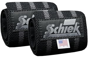 Schiek Sports Heavy Duty Wrist Wraps - Gym Workouts Wrist Support - Black Out Line Wrist Wraps