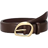 SUOSDEY Women Leather Belt for Jeans Pants, Fashion Dress Waist Belt with Gold Buckle