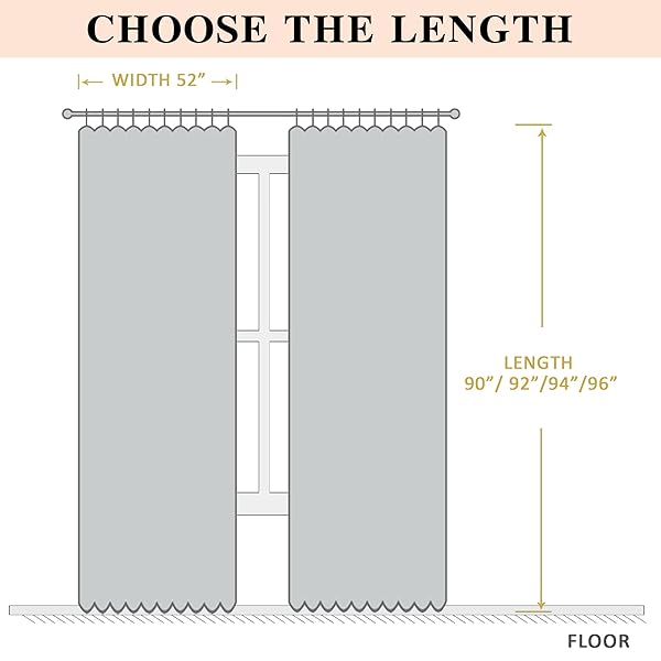 YELLOW OCHRE ROOM DARKENING CURTAINS THERMAL INSULATED DRAPES SOLID WINDOW TREATMENT SET GROMMET TOP LIGHT BLOCKING BLACKOUT CURTAIN FOR LIVING ROOM/BEDROOM (2 PANELS,W52 X L96 INCH,YELLOW OCHRE)