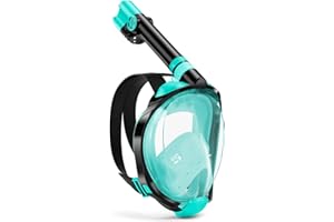 W WSTOO Full Face Snorkel Mask,Suitable for Beginners Dry Top Snorkeling Gear,Can Your Mouth or Nose to Breathe,180 Degrees Panoramic View,Anti-Fog Anti-Leak,Summer Travel and Vacationing Best Gifts