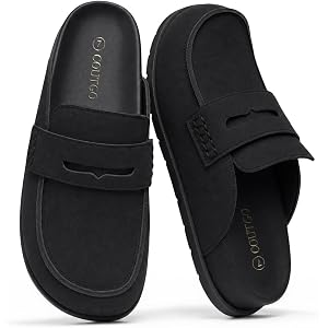 Coutgo Womens Vegan Suede Leather Clogs Slip On Platform Comforatble Mules | Run Small ,Size up,Arch Support,Closed Toe,Casua