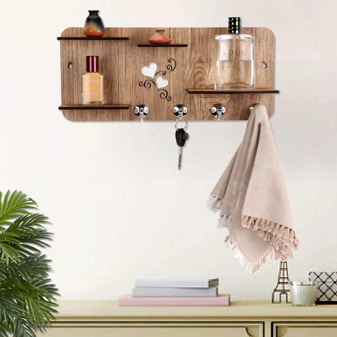 Buy Sehaz Artworks Decorative Wall Shelves For Keys 2 Heart Shelf