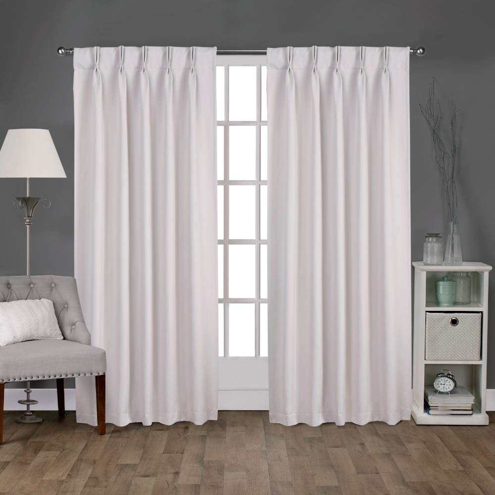 Exclusive Home Curtains Sateen Woven Blackout Pinch Pleat Top Panel Pair, Vanilla, 30x84, 2 Piece — image 1