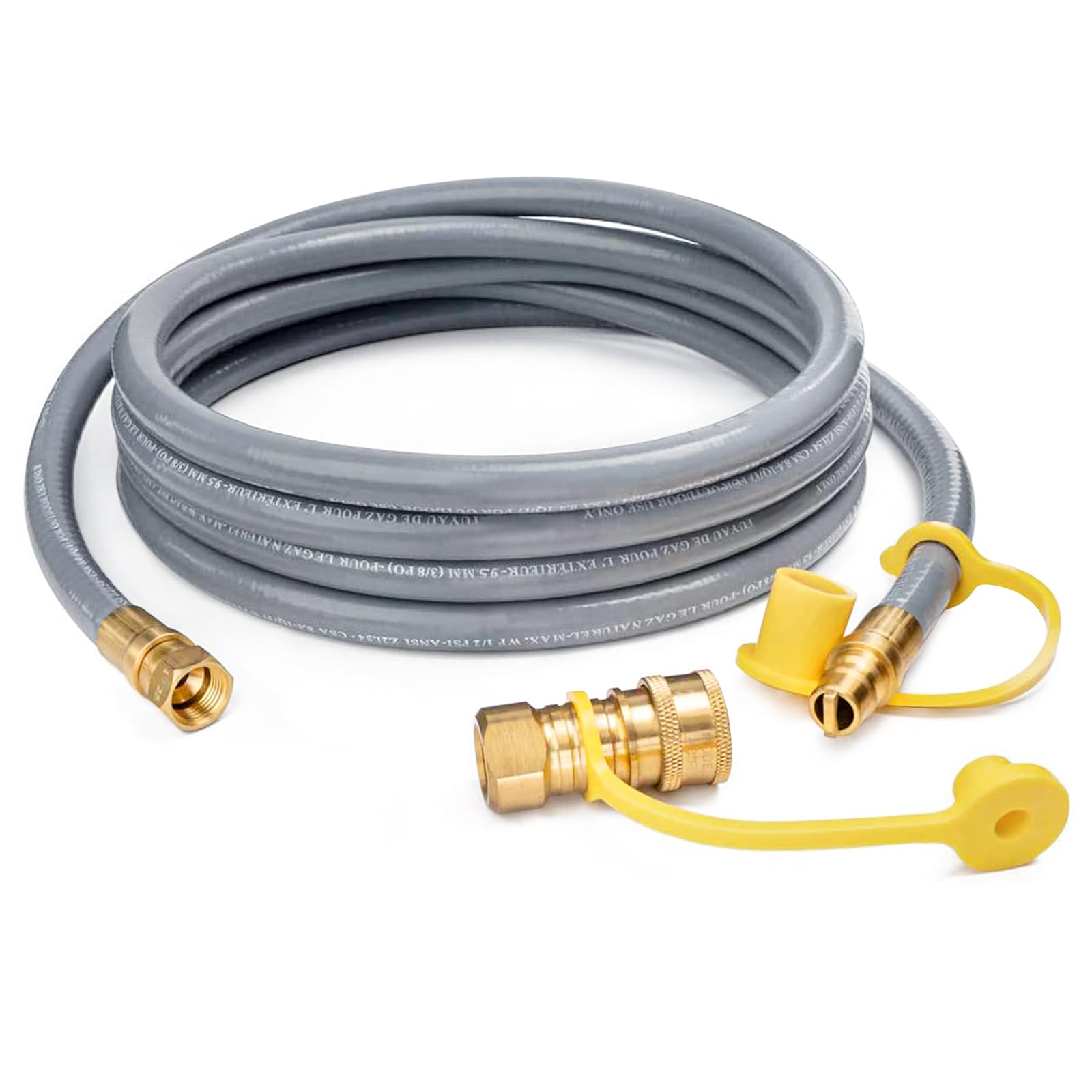 Photo 1 of GASPRO 12 Feet 1/2" ID Natural Gas Hose, Low Pressure LPG Hose with Quick Connect, for Weber, Char-broil, Pizza Oven, Patio Heater and More