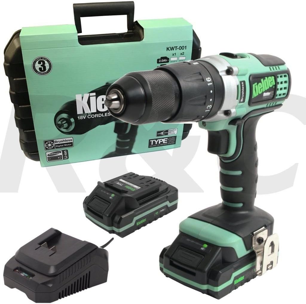 Kielder 18V Cordless Combi Drill with 2 x 4.0Ah Li-Ion Batteries KWT-001-19