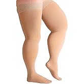 Runee Wide Thigh High Closed Toe Compression Stockings - 20-30mmHg Compression Designed For People With Wide Thigh And Calves