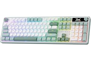 Redragon K761 Wireless Gasket Gaming Keyboard w/Hype Screen & Knob, 104 Keys Mechanical Keyboard, Easy-Control 1.14’’ TFT Inf