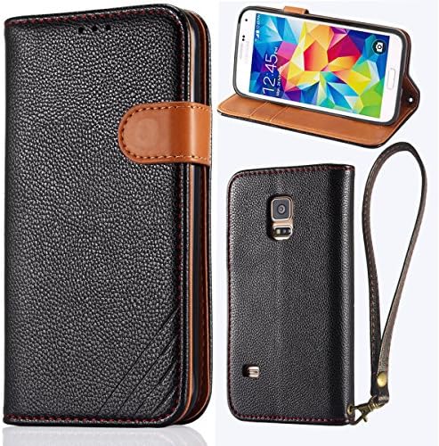 S5 Mini Case, Galaxy S5 Mini Case, LANOU Premium Leather Case Flip Cover with Stand for Samsung Galaxy S5 Mini - Black