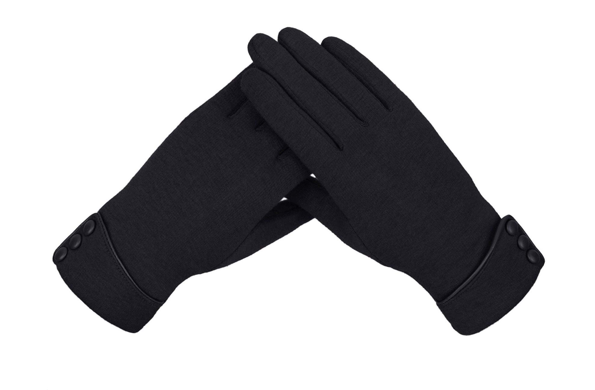 ATIMIGO Winter Warm Touch Screen Gloves for Women Lined Thick Texting Fingers Fleece Mittens