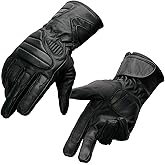 Milwaukee Leather SH451 Men's Black Leather Gauntlet Racing Motorcycle Hand Gloves with Wrist and Knuckle Padding Protection