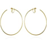 Vince Camuto Gold-Tone Extra Large Open Hoop Clip-On Earrings For Women