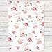Personalized Fleece Baby Girl Blanket, Coral Pink Floral