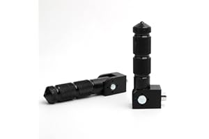 Mokuo Motorcycle Foot Pegs Foldable CNC Rear Set Footrests Scooter 90 Degree Foldable M8 Install Bolts (Black)