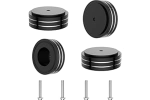 Tertullus 4 Pcs Speaker Feet, 58x22mm Speaker Spikes HiFi Isolation Feet Aluminum Stand Speakers Spikes Audio Pads Turntable Feet for HiFi Amplifier/Speaker/Turntable/Player (Black)