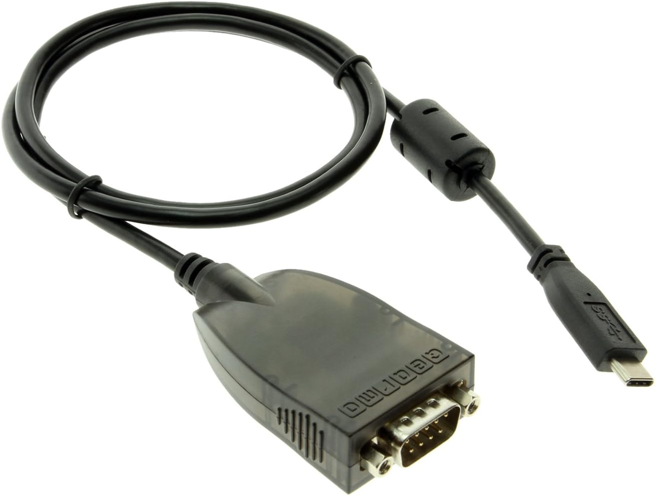 Gearmo USB-C to DB9 Serial Adapter RS232 Single Port FTDI Cable 3ft RS232 Cable with LED Activity for Windows 10, 8, 7