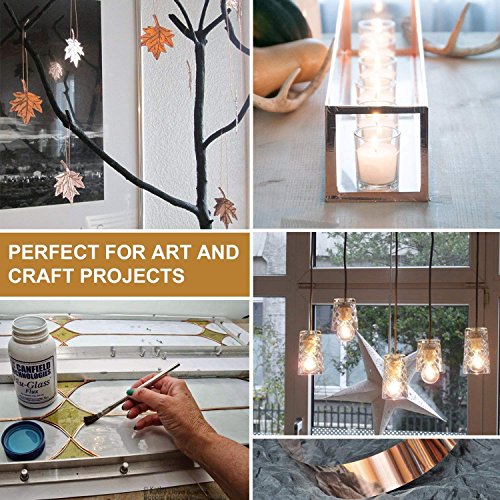 10 Pieces Copper Foil Tape 11.8inch x 7.9inch(30cm x 20cm) with Conductive Adhesive Copper Sheets for Guitar & EMI Shielding, Crafts, Paper Circuits, Stained Glass, Electrical Repairs, Grounding
