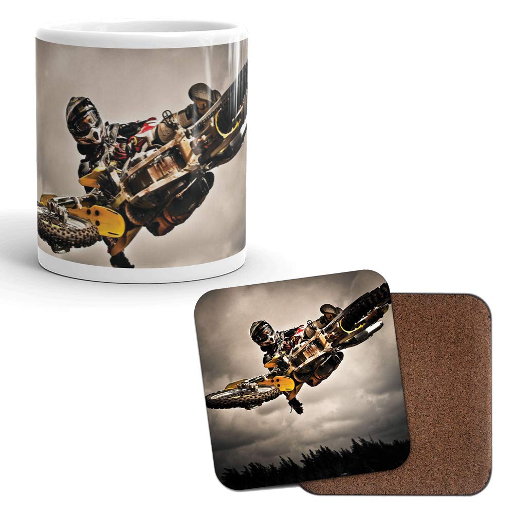 DV Mugs Ltd Mug & Coaster Set - Motorcross Rider Biker Bike Motorbike Brother Son #8088 (Mug & Coaster)