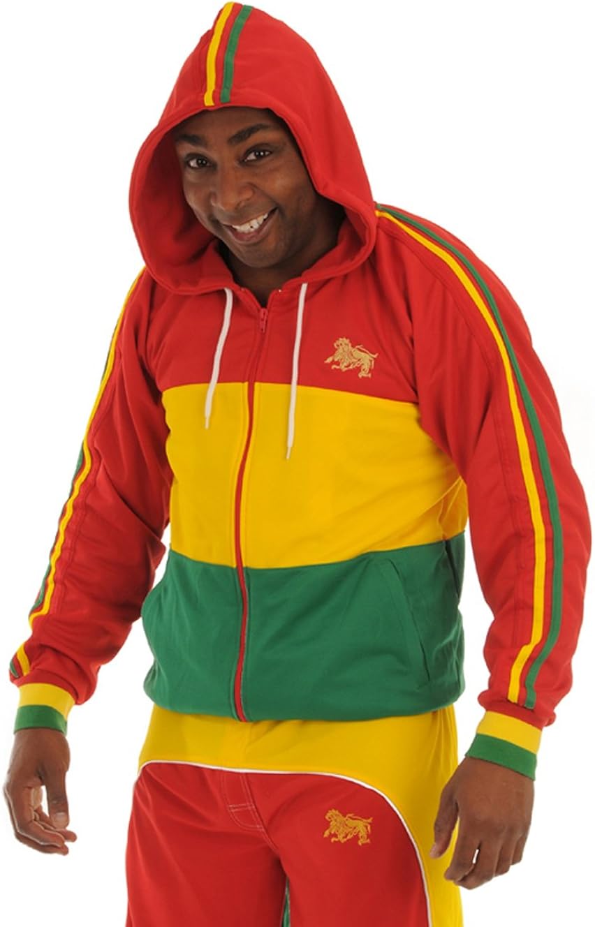 rasta4real Rasta Lion of Judah Full Zip Hoodie M at Amazon Men’s