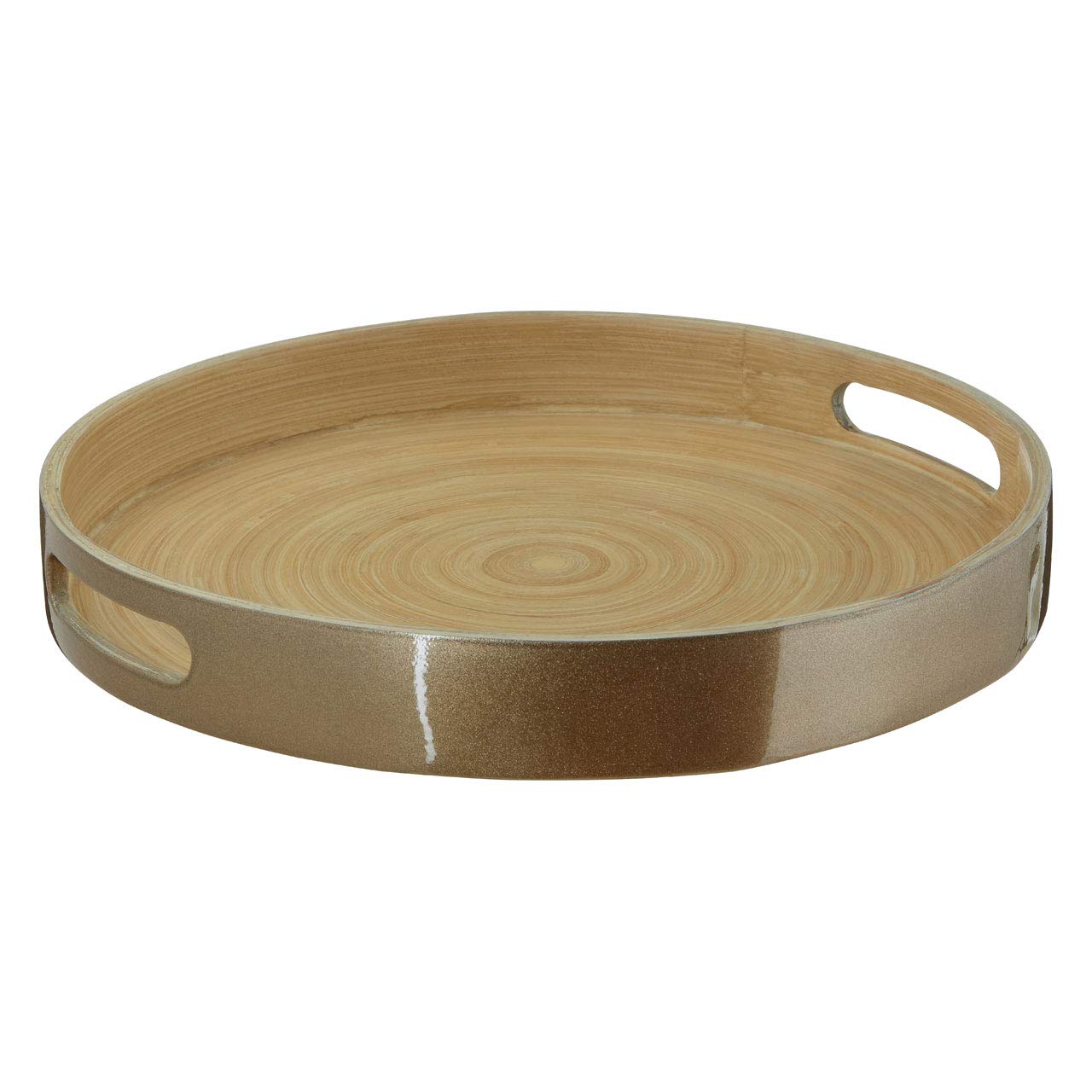 Kyoto Serving Tray, Spun Bamboo, Metallic Gold, Small