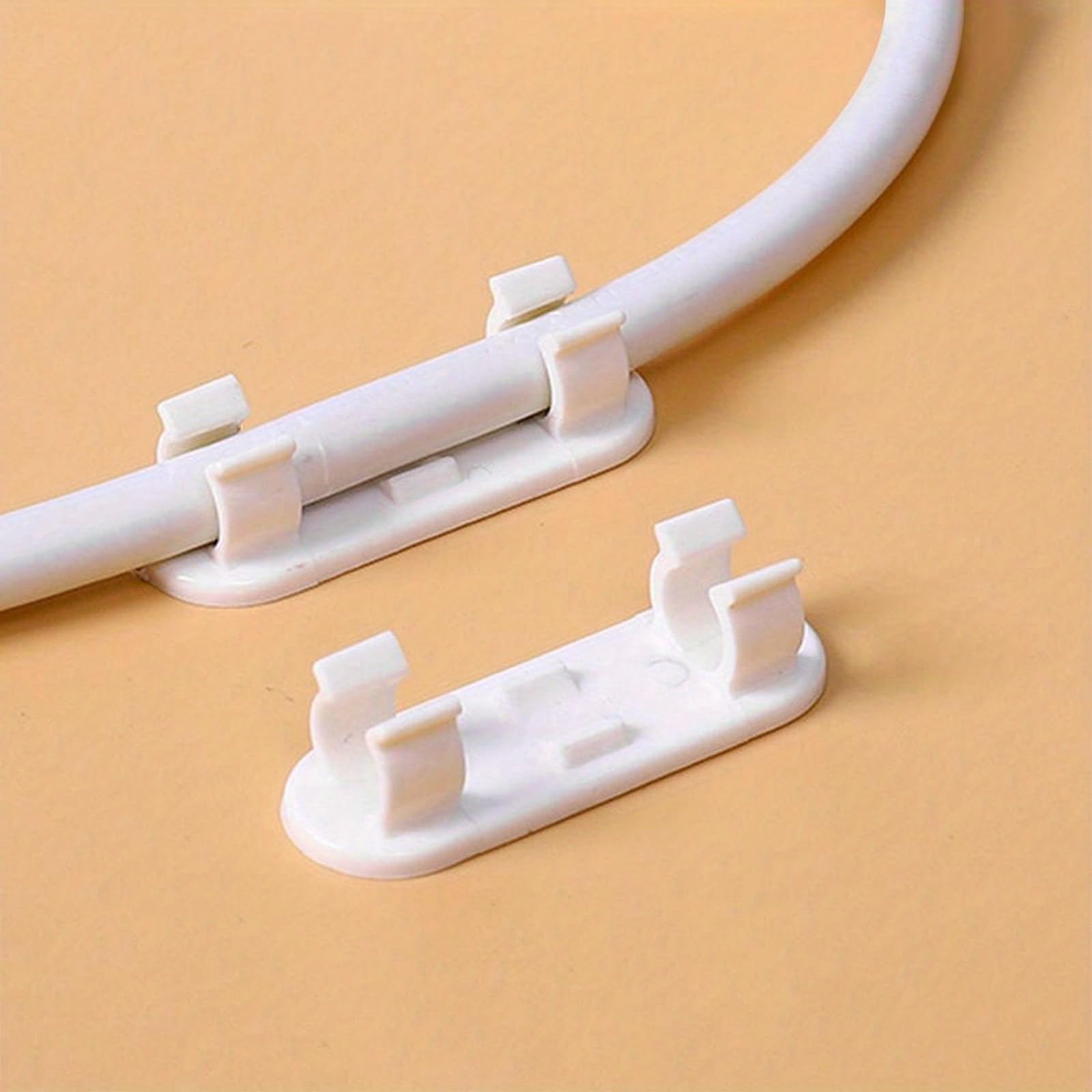 Photo 1 of 16PCS Adhesive Cable Clips, No Drill Wire Holder for Wall Management, Self-Stick Cord Organizer for Home/Office, Damage-Free Installation, White