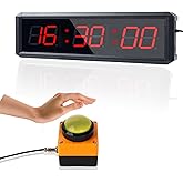 SMAHEAT Fitness Timer with Stopwatch Button, Suitable for School/exam/Home Exercise/Gym/Gym SMAHEAT Electronic Fitness Timer (1.5 inch six-Digit All-red)