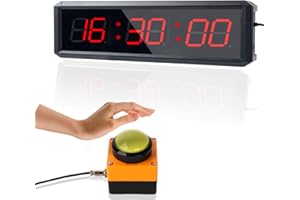 SMAHEAT Fitness Timer with Stopwatch Button, Suitable for School/exam/Home Exercise/Gym/Gym SMAHEAT Electronic Fitness Timer (1.5 inch six-Digit All-red)