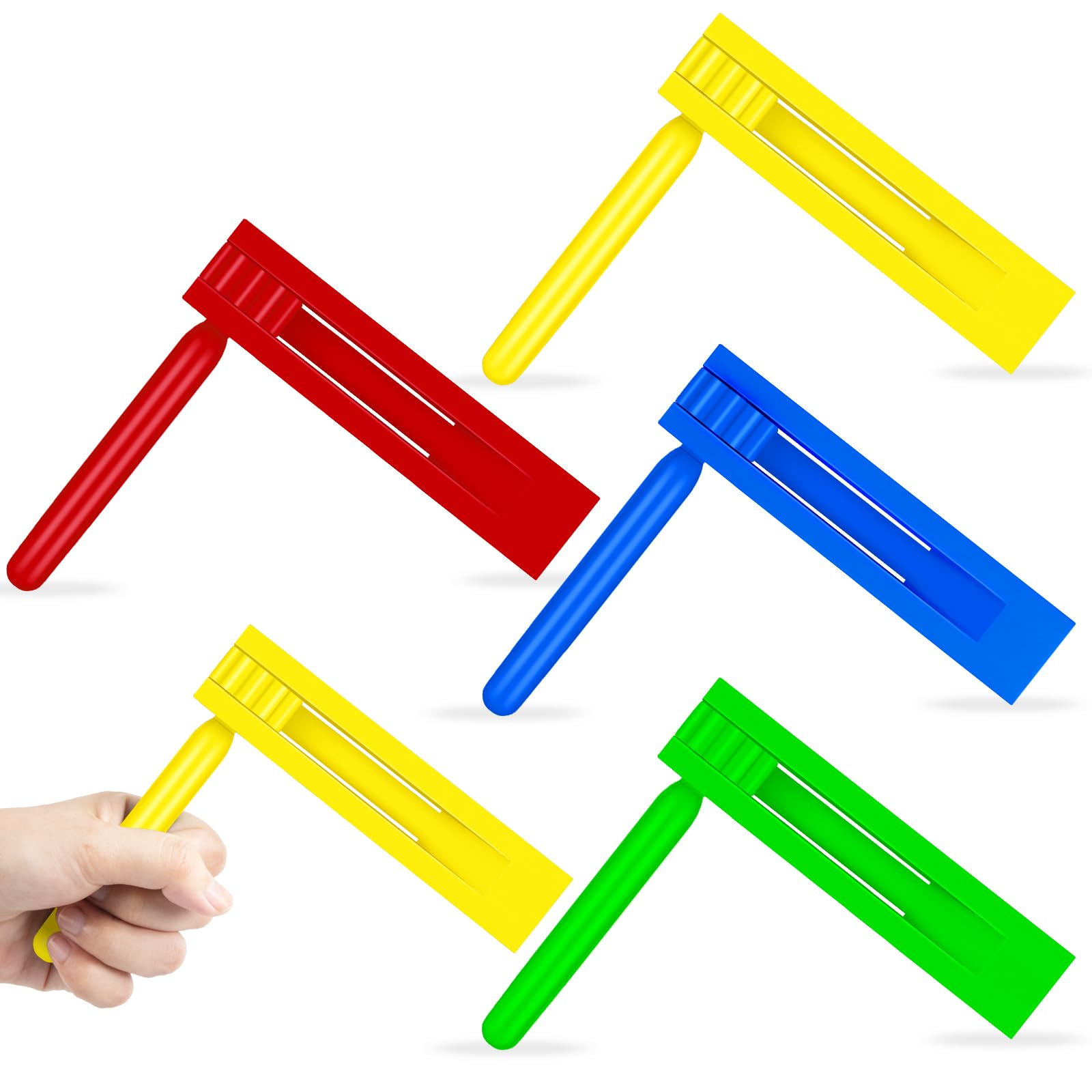 Photo 1 of Demonwer 4 Pcs Mexicanas Noise Ratchet Spinning Rattle Ratchet Noise maker Traditional Wooden Matraca for Graduation Birthday Parties Football Games Sporting Events