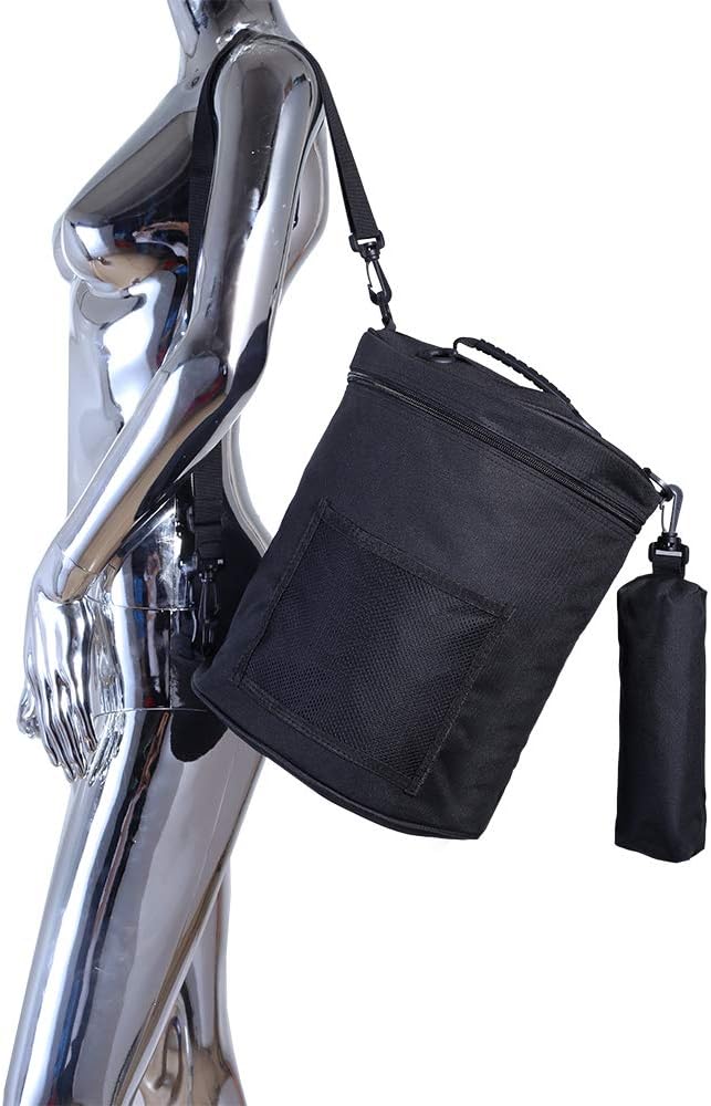 DeNOA Knitting and Sewing Yarn Drum Holder - Solid Design Needle Storage Organizer - Black