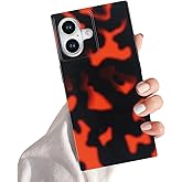 Omorro Compatible with iPhone 16 Rectangle Case for Women Girls Bling Glossy Leopard Tortoise Shell Pattern Luxury Amber Edge Flexible Soft Protective Cover Girly