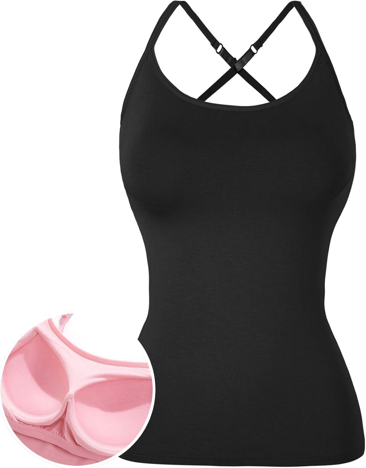 Canottiera Donna Zebrata - Fitness Palestra Corsa Nero/Rosa Brillante - Foto 3